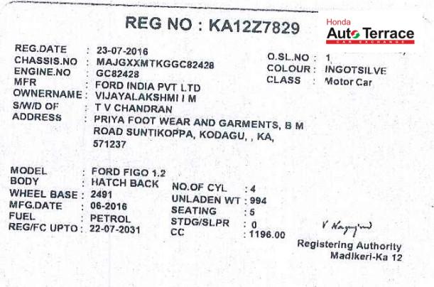 2016 Ford Figo 1.2P Base MT