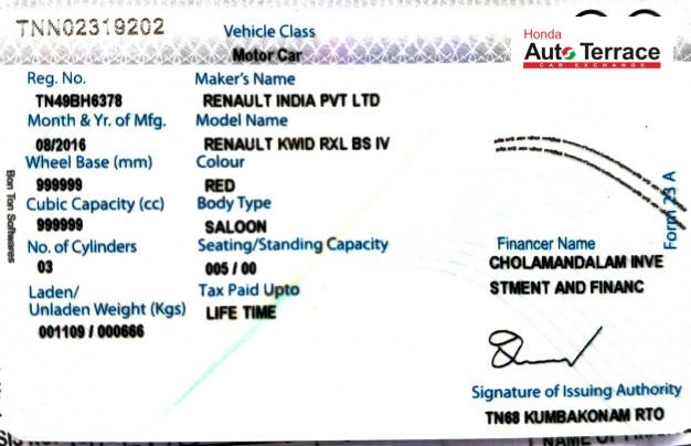 2016 Renault&nbsp;KWID RXL