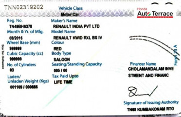 2016 Renault&nbsp;KWID RXL